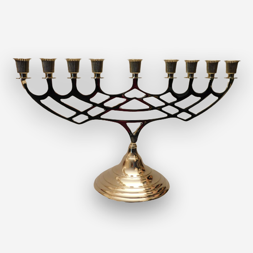 Candelabro Menorah in ottone lucido